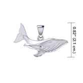 Swimming Blue Whale Sterling Silver Pendant TPD5405 - Pendant
